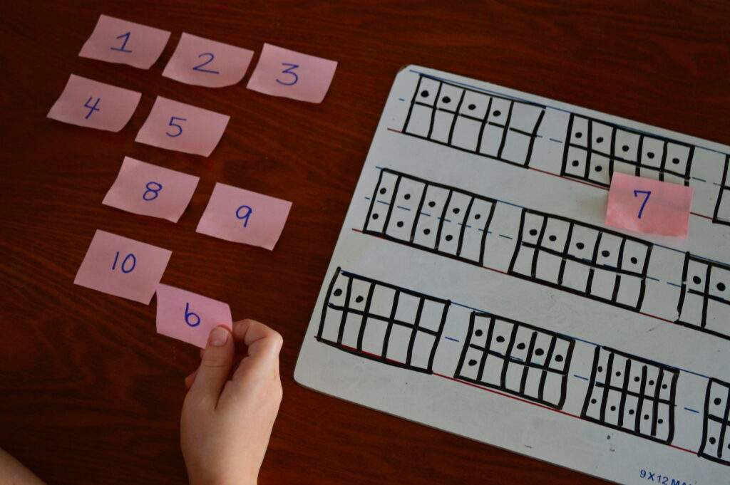 kids Sticky Note Number Match activity