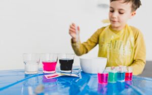 Kid Experimenting with Chemicals