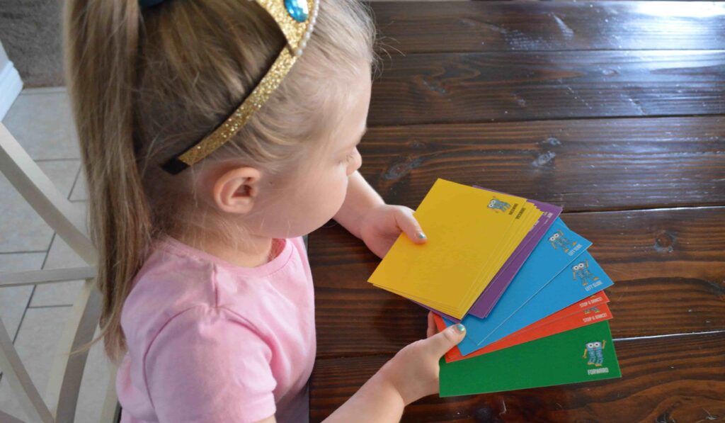 Holding the color coding cards