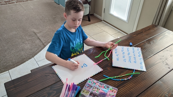 Binary letter chart for kids