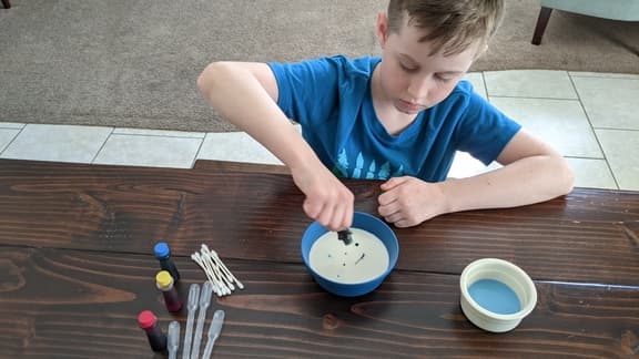 Surface Tension activity with food coloring