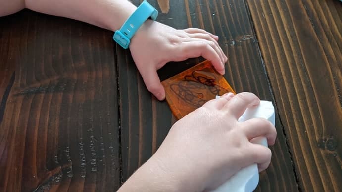 Removing permanent marker on a magnet tile