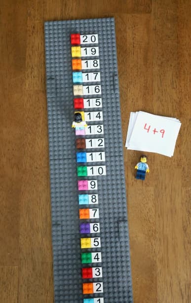 LEGO number line math game