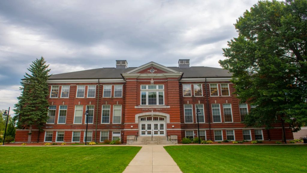 Fitchburg State University Percival Hall on Campus Quadrangle in Fitchburg, Massachusetts MA,