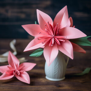 Classic Lily paper origami pink flower