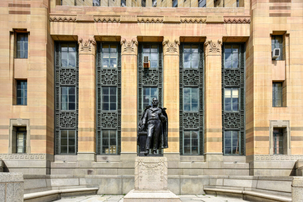 Millard Fillmore monument in buffalo city hall.