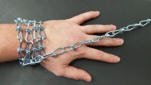 chain on a hand.