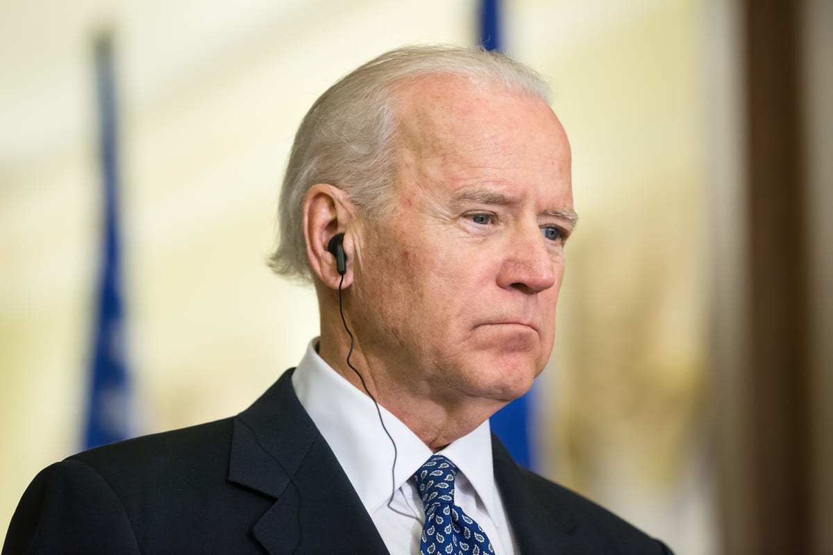 president of USA Joe Biden in blue tie