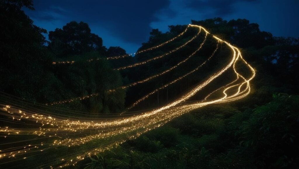 Fireflies faraway long exposure